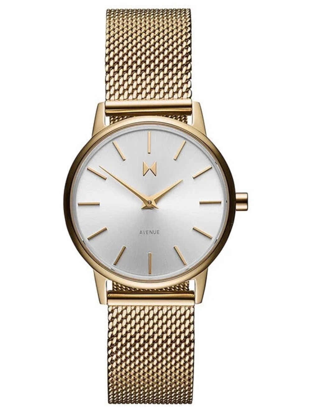 MVMT Gold Mesh Women's Watch with Silver Dial